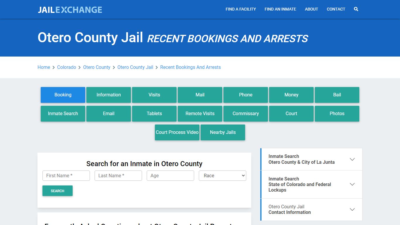 Otero County Jail CO Recent Arrests and Bookings - Jail Exchange